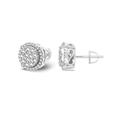 Round Pave Moissanite Stud Earrings